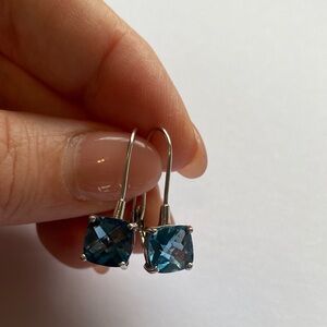 Vintage Blue and Sterling Silver Earrings